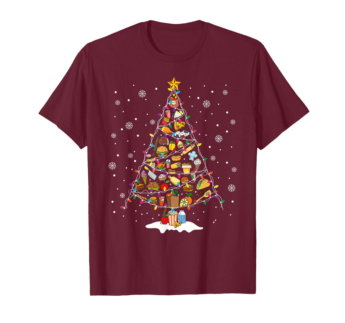 Merry Christmas Cafeteria Crew Lunch Lady Christmas Tree T-Shirt