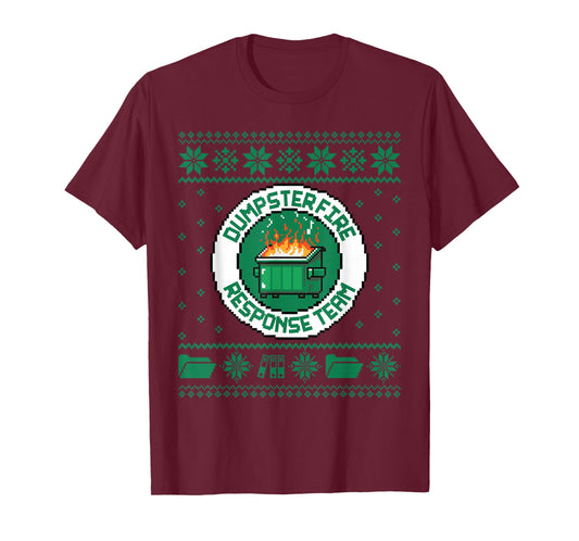 Dumpster Fire Response Team Chaos Ugly Sweater Cute Employee T-Shirt
