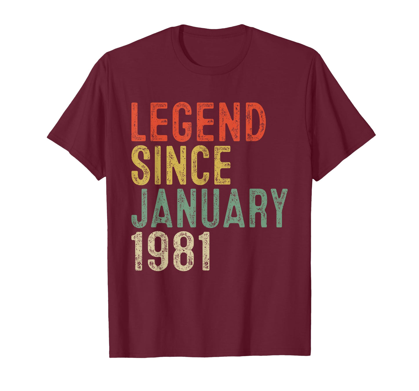 Legend Since January 1981 45th Birthday Gifts 45 Year Old T-Shirt