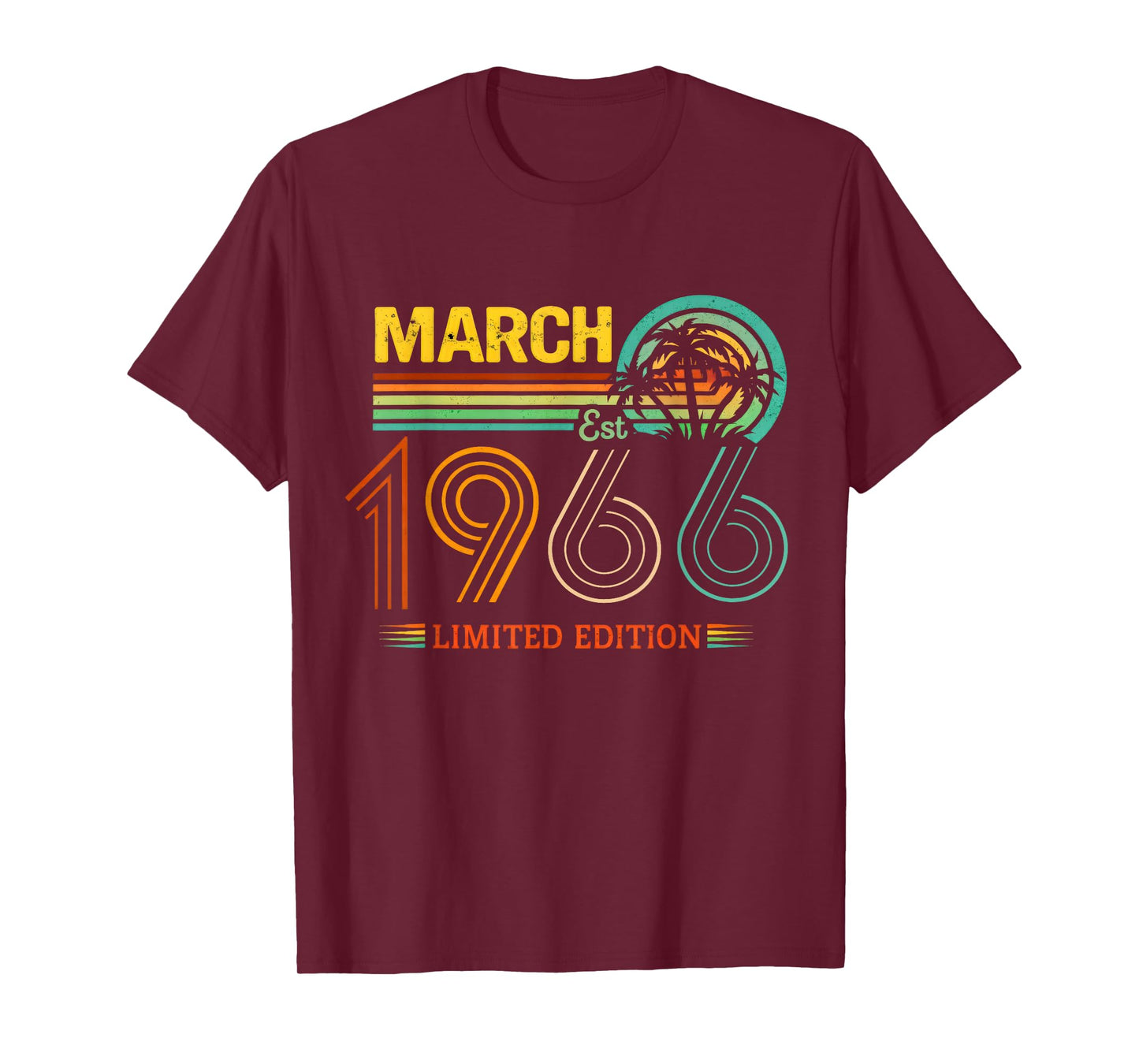 Retro March Birthday 1966 Limited Edition Vintage 60th T-Shirt