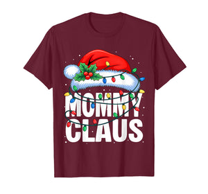 Mommy Claus Christmas Lights Pajama Family Matching Xmas T-Shirt