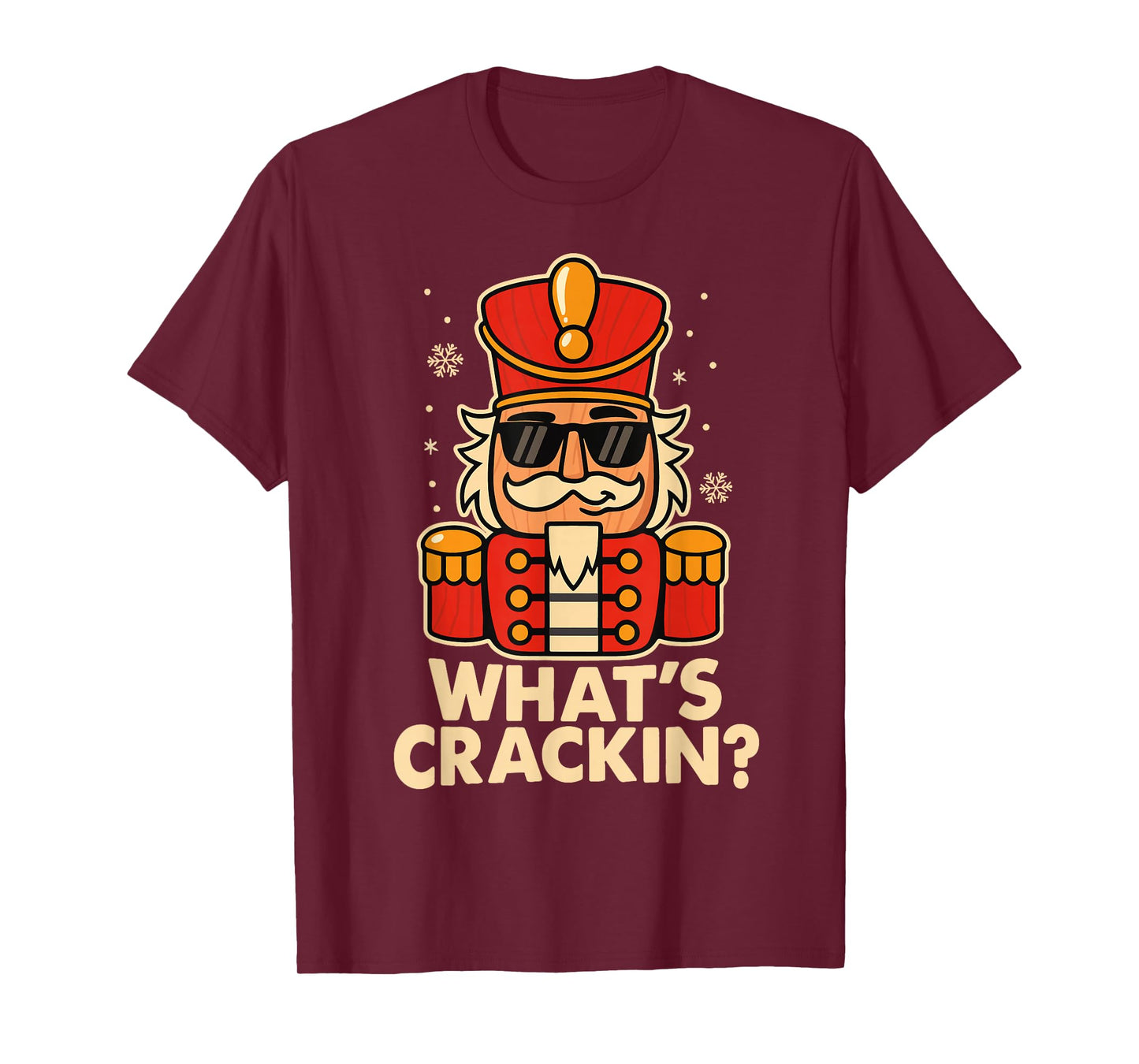 Funny Christmas Nutcracker Men Kids Teen Boys Whats Crackin T-Shirt