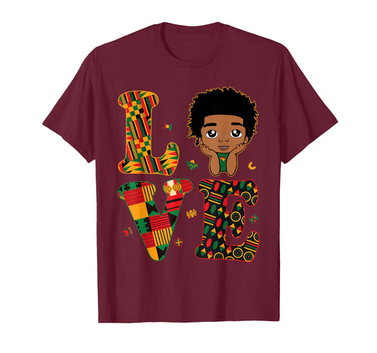 Love African Kente Toddler Boys Black History Month Proud T-Shirt