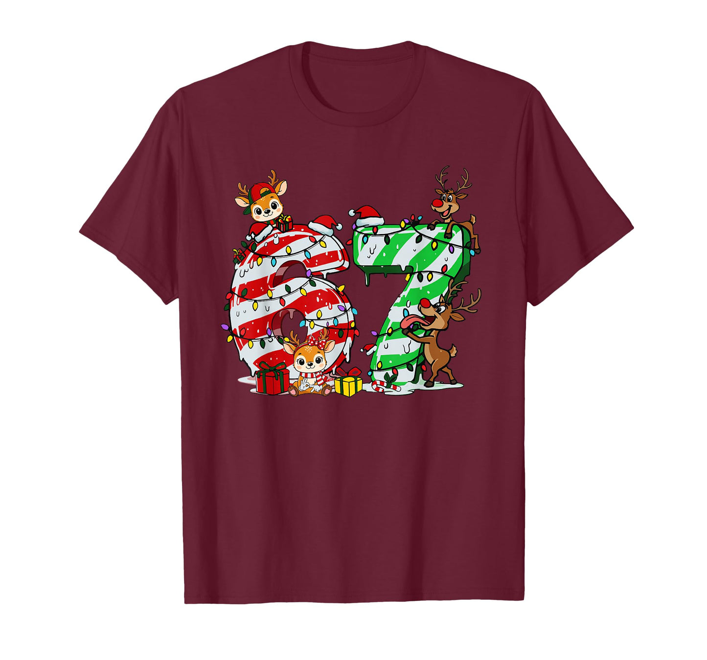 67 Christmas 6 7 Meme Pajamas Holiday Gen Alpha Slang T-Shirt