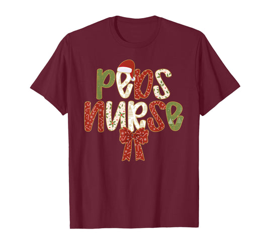Peds Nurse Christmas Pediatric Nurse Xmas Party Coquette T-Shirt