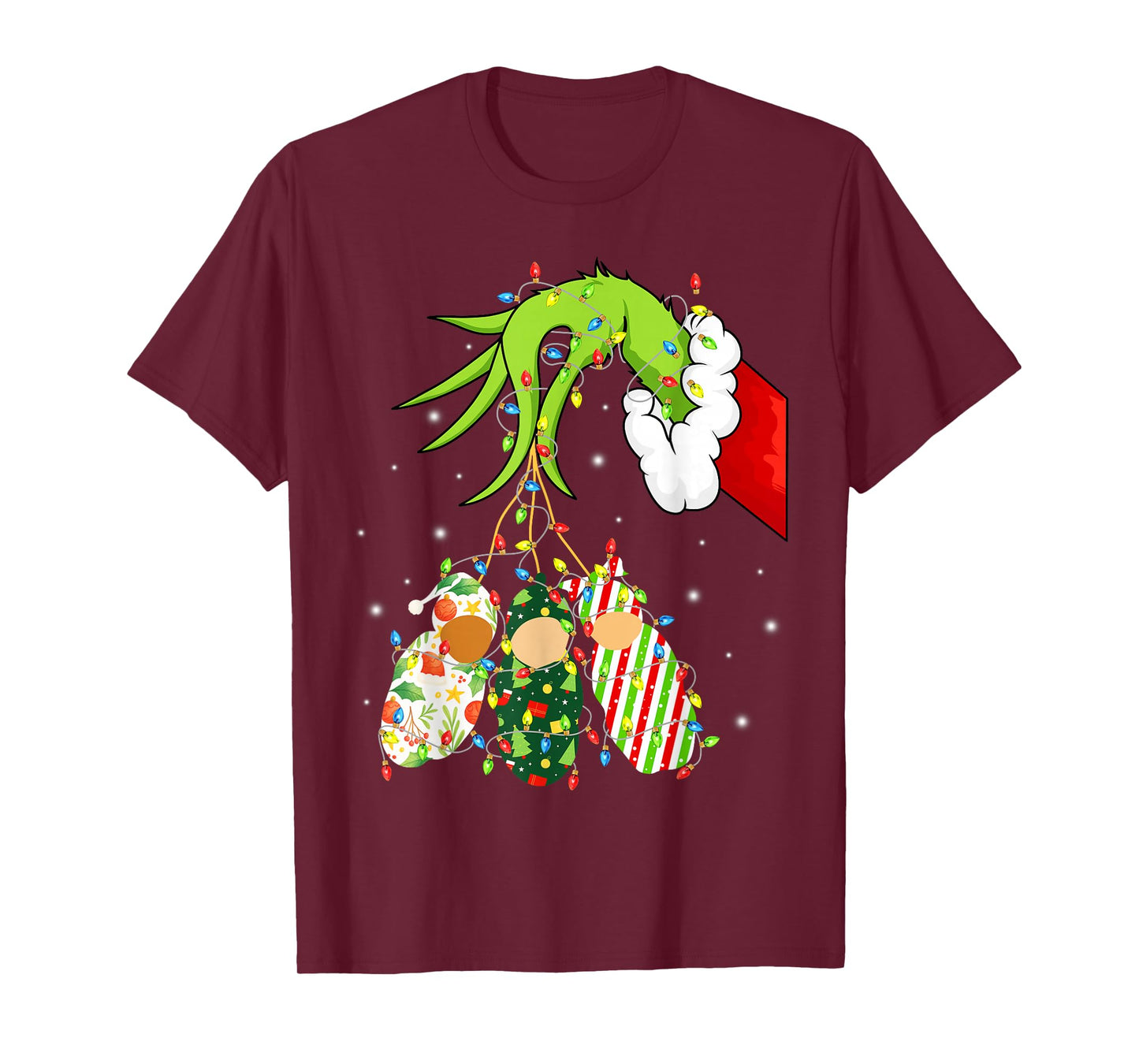 Labor and Delivery Nurse Merry Christmas Xmas Lights Holiday T-Shirt