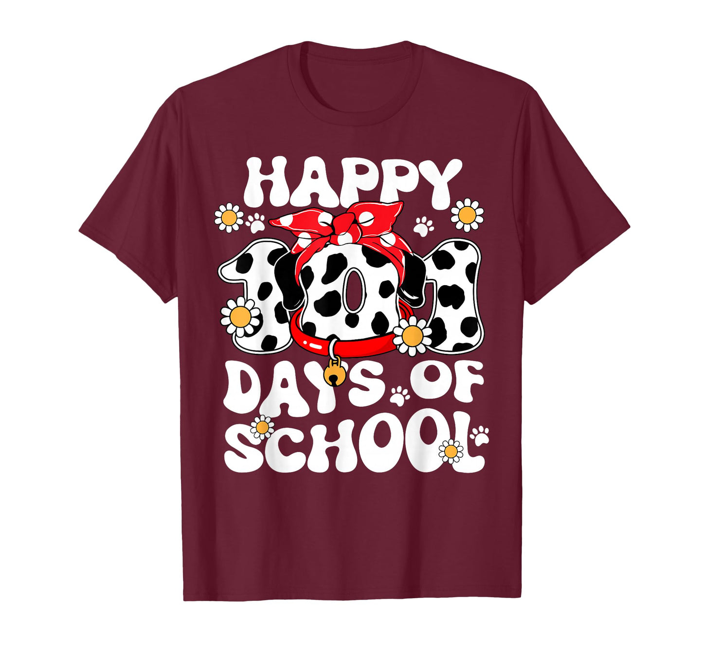 100 Days of School Dalmatian Dog 100th Day of School Kids T-Shirt