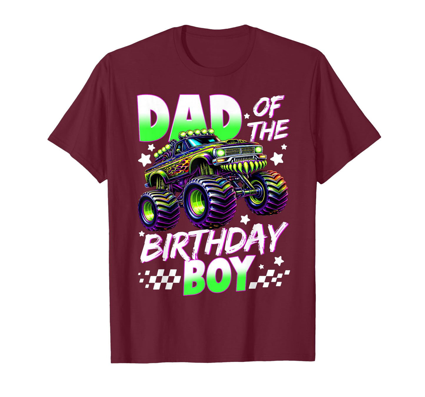 Dad of The Birthday Boy Monster Truck Family Matching Party T-Shirt