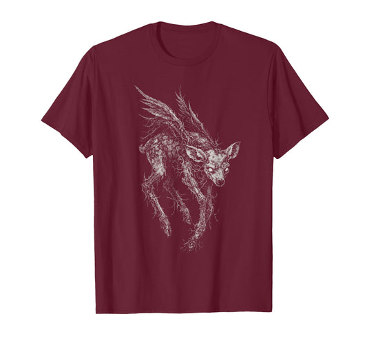 Deer Fawn Cryptid Creepy Forest Alt Creature Goth Aesthetic T-Shirt