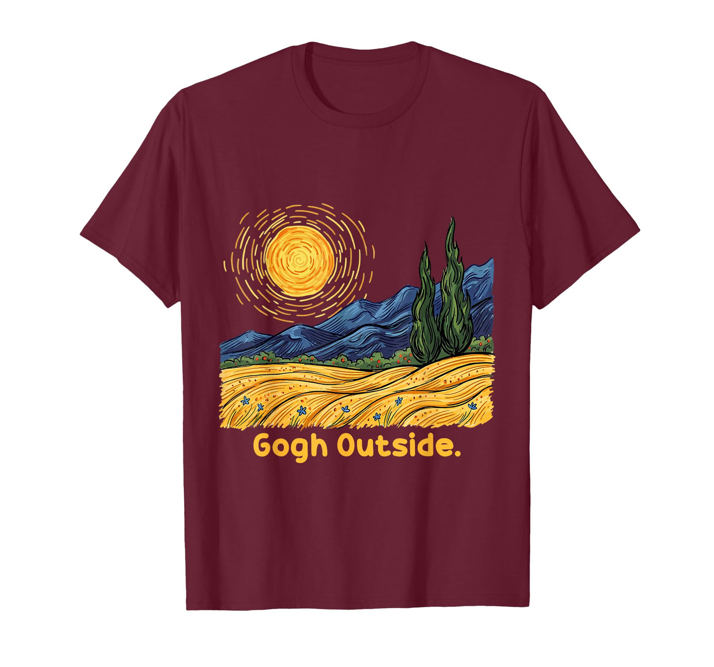 Vintage Gogh Outside Nature Funny Art Lover Graphic T-Shirt