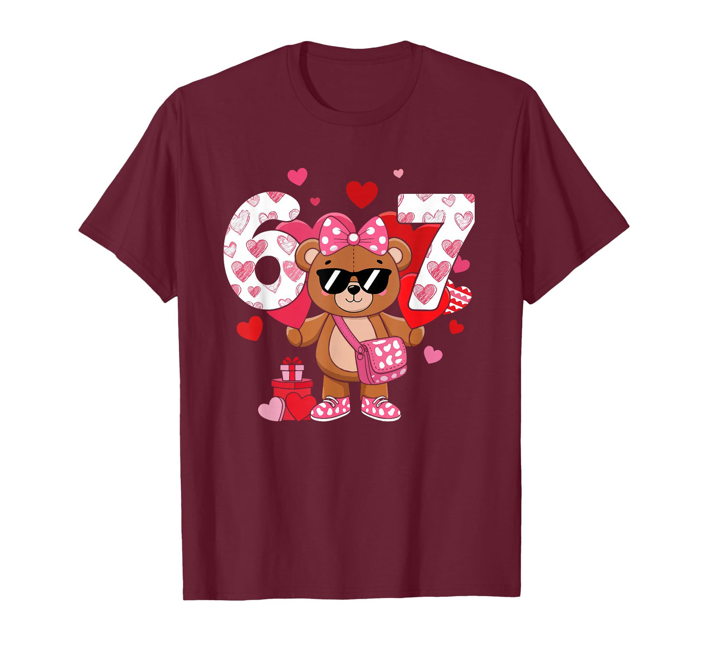Funny 67 Valentine 6 7 Six Seven Meme Kids Women Men T-Shirt