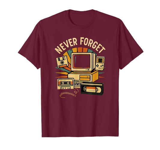 Never Forget Retro Tech Vintage 80s Nostalgia T-Shirt