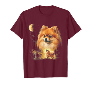 Pomeranian Howling to The Moon Vintage T-Shirt