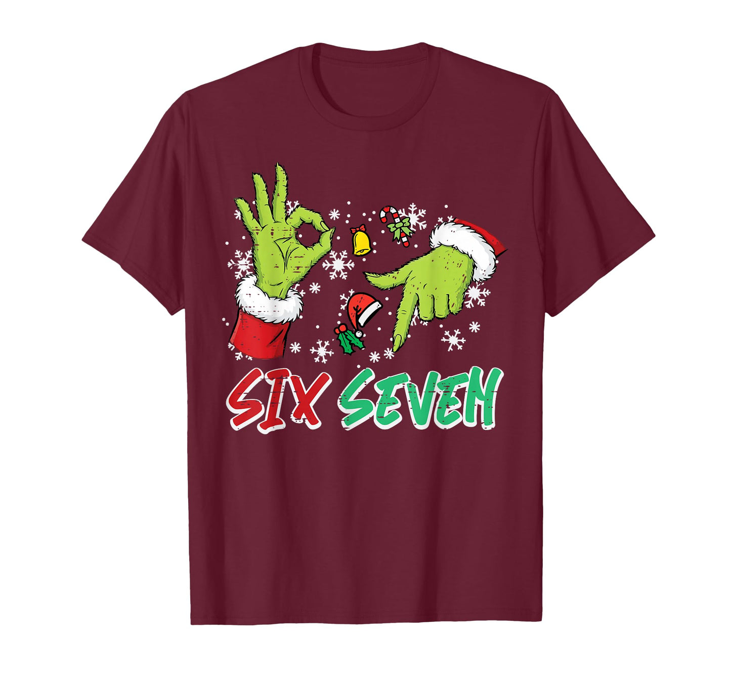 Christmas Six Seven 67 Funny Meme 6 7 Xmas Women Men Kids T-Shirt