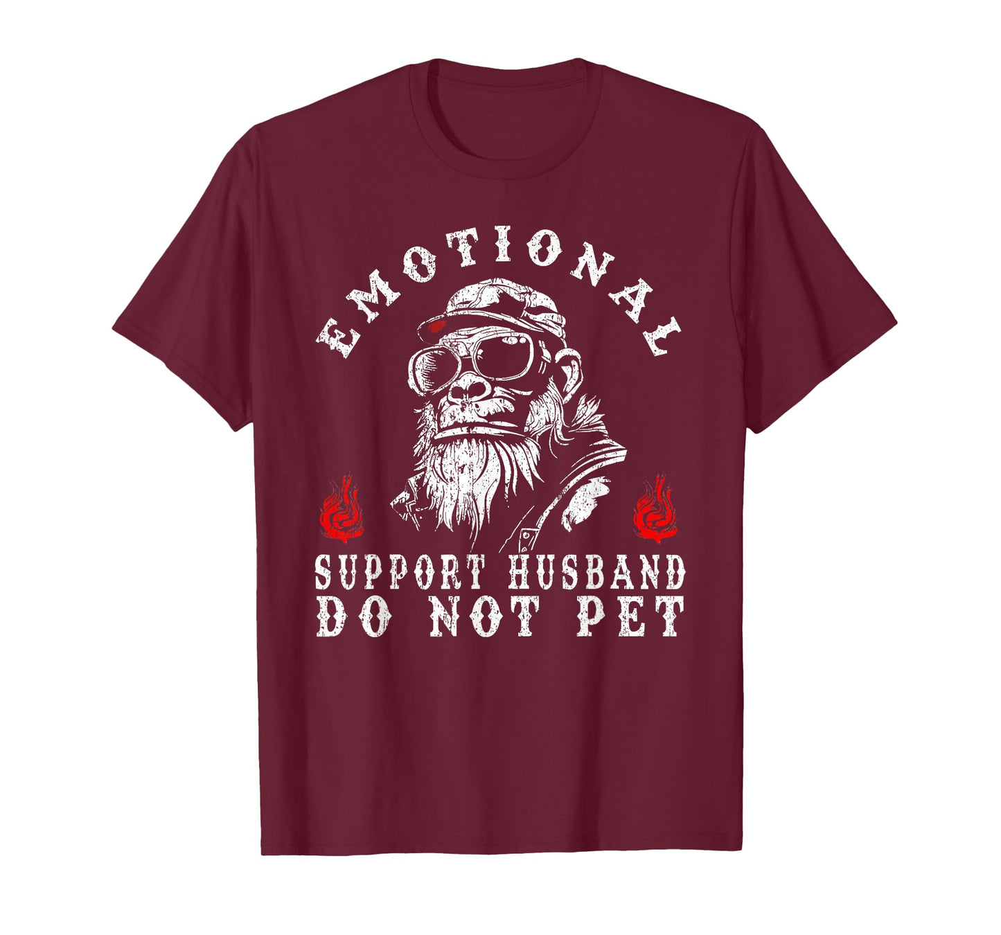 Emotional Support Husband Do Not Pet Funny Monkey T-Shirt