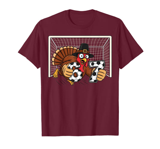 Turkey Goalie Soccer 67 Six Seven Boys Thanksgiving T-Shirt