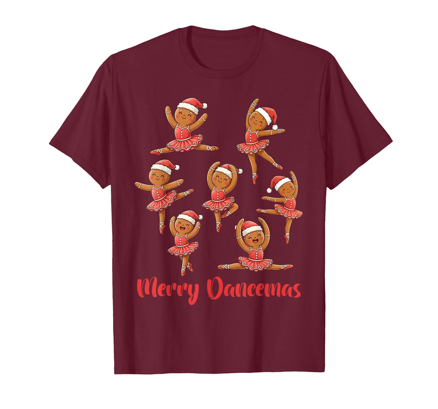 Merry Dancemas Ballet Dancer Gingerbread Teacher Christmas T-Shirt