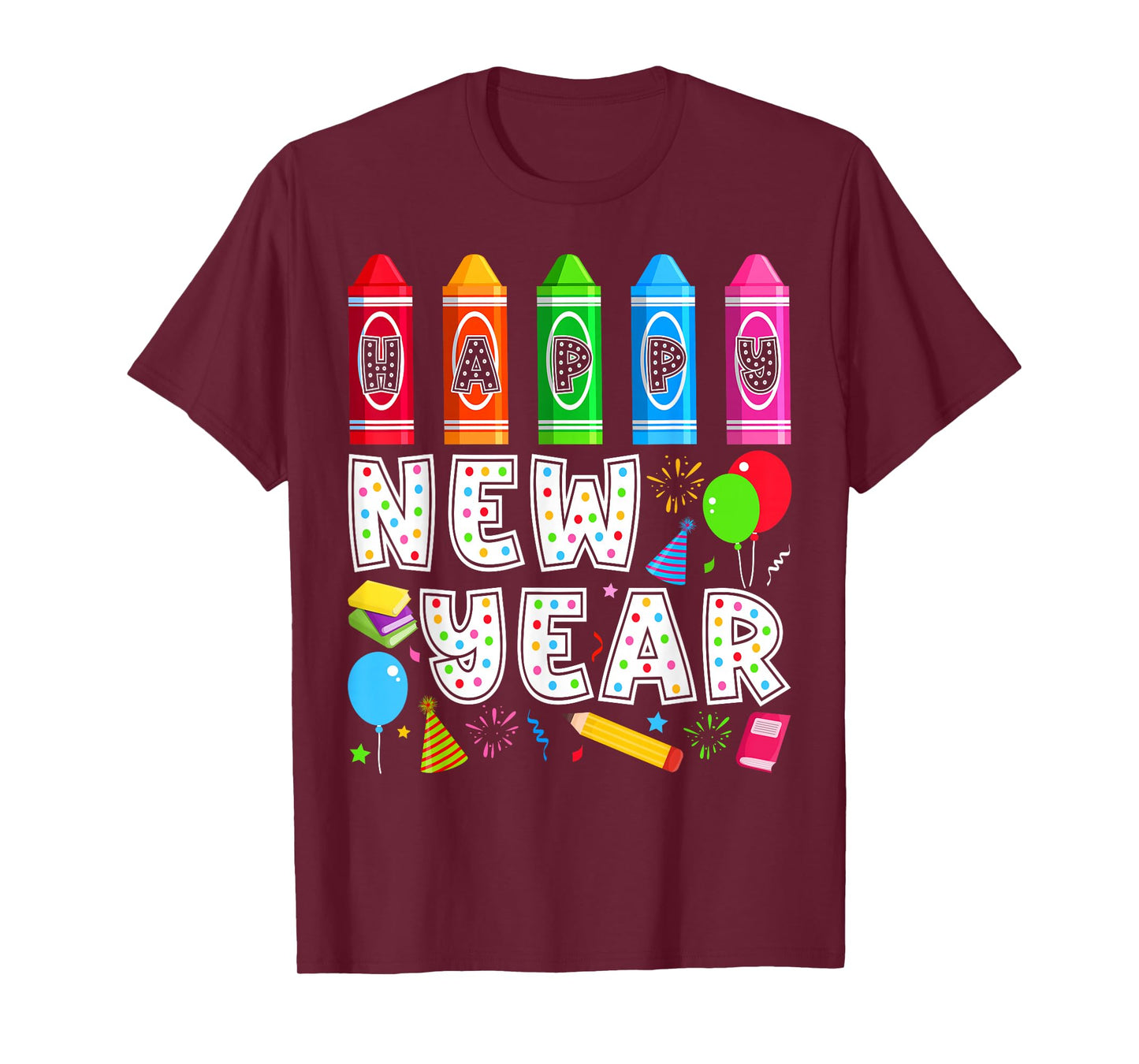 Happy New Year Teacher Fireworks New Years Eve Party 2026 T-Shirt