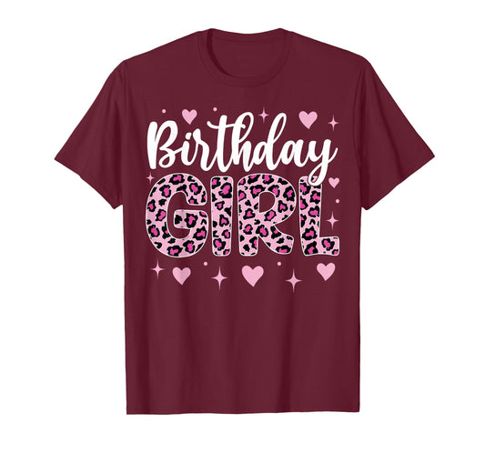 Leopard Cheetah Birthday Girl Animal Party T-Shirt