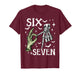 Six Seven 6 7 Meme Saying 6 7 Halloween Skeleton Hands Sign T-Shirt