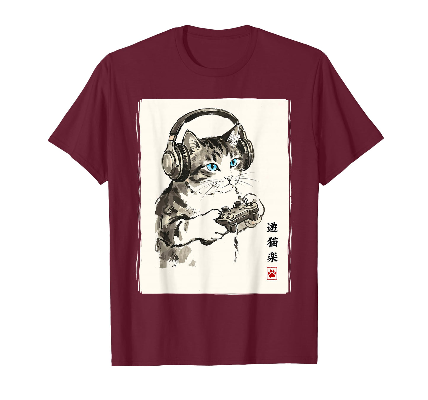 Cat Japanese Video Games Men Women Kids Funny Gamer T-Shirt