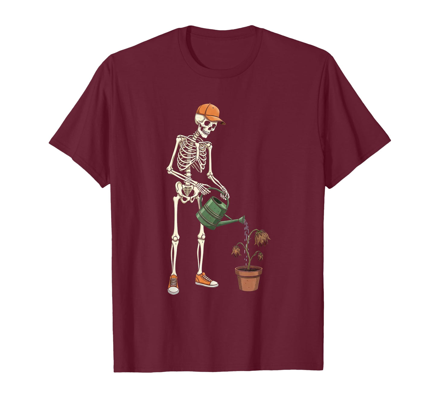 Plant Skeleton Halloween Funny for Men Boys Kids Gardening T-Shirt