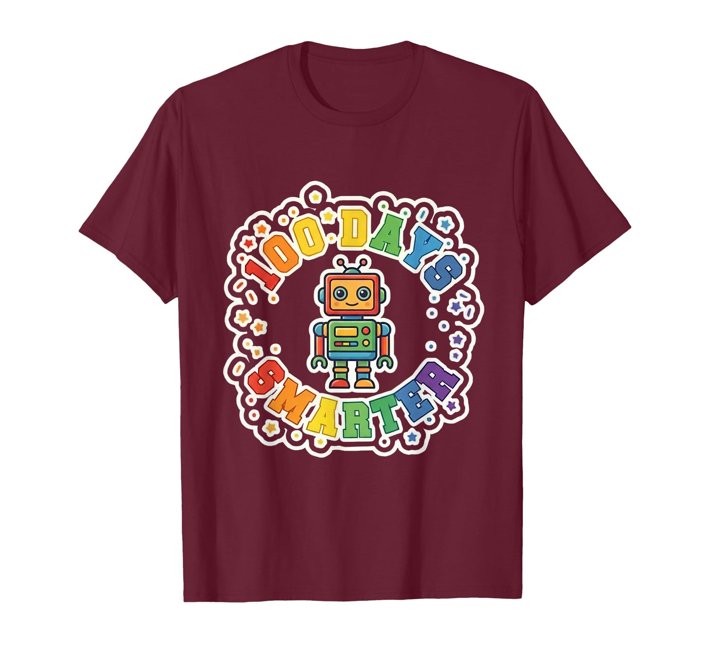 Robot 100 Days Smarter STEM Tech Boys 100th Day of School T-Shirt
