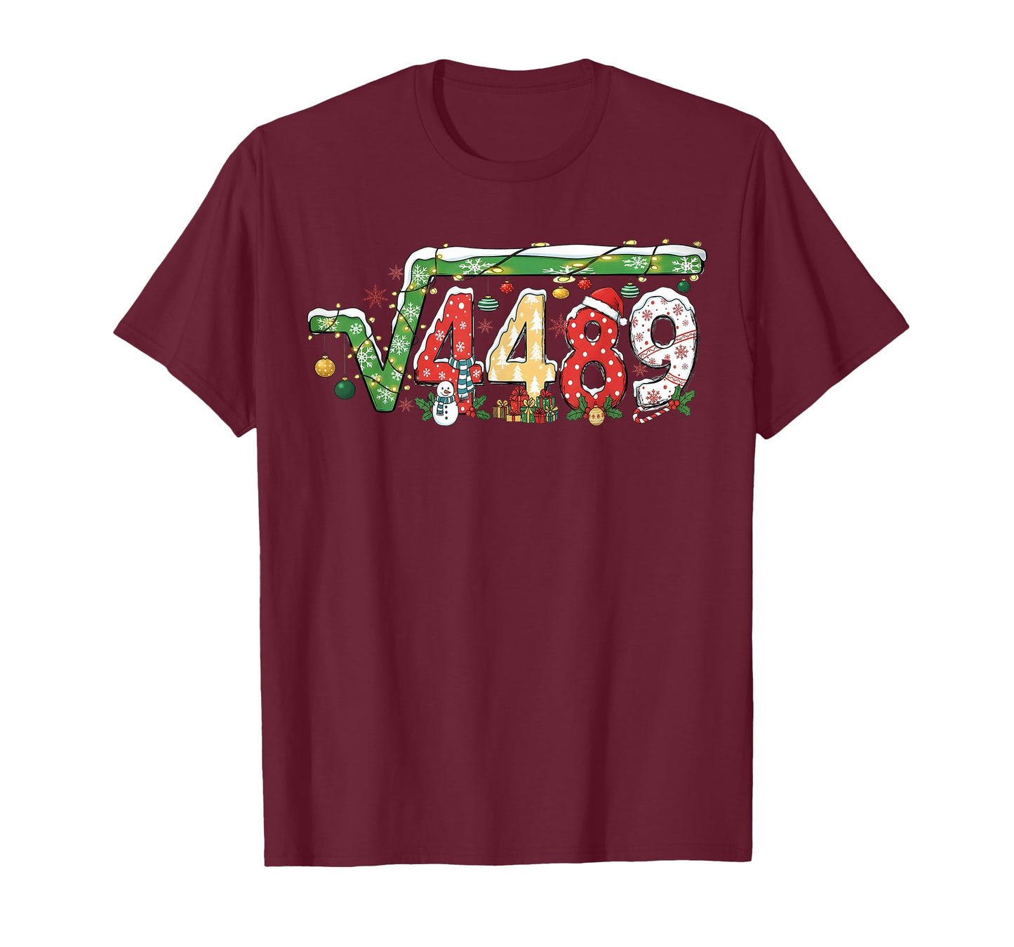 67 Meme Square Root 4489 Slang Math Teacher Funny Christmas T-Shirt