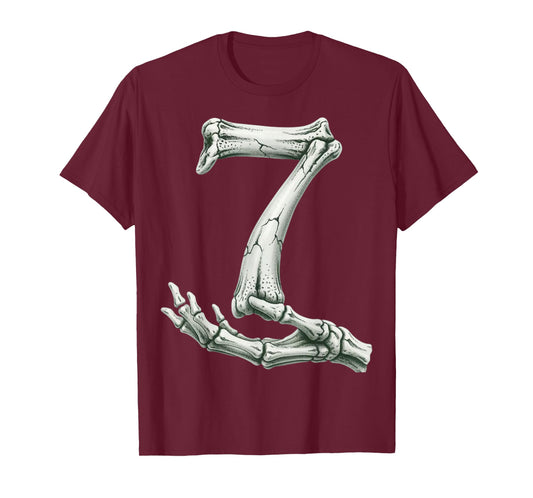6 7 Halloween Skeleton Funny 67 Meme Gen Alpha Six Seven 7 T-Shirt