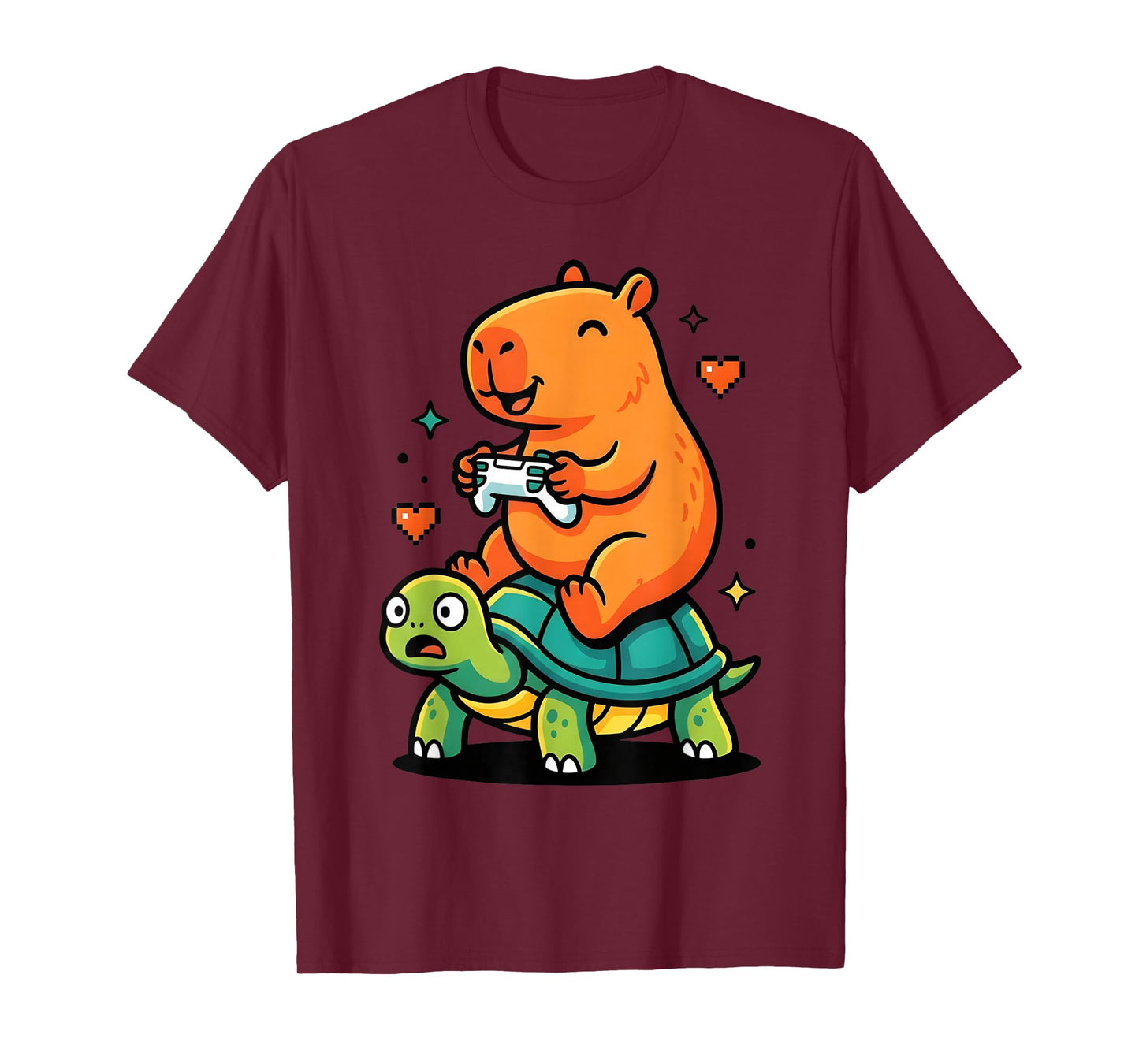 Cute Capybara Gamer Anime Turtle Funny Kids Graphic Kawaii T-Shirt