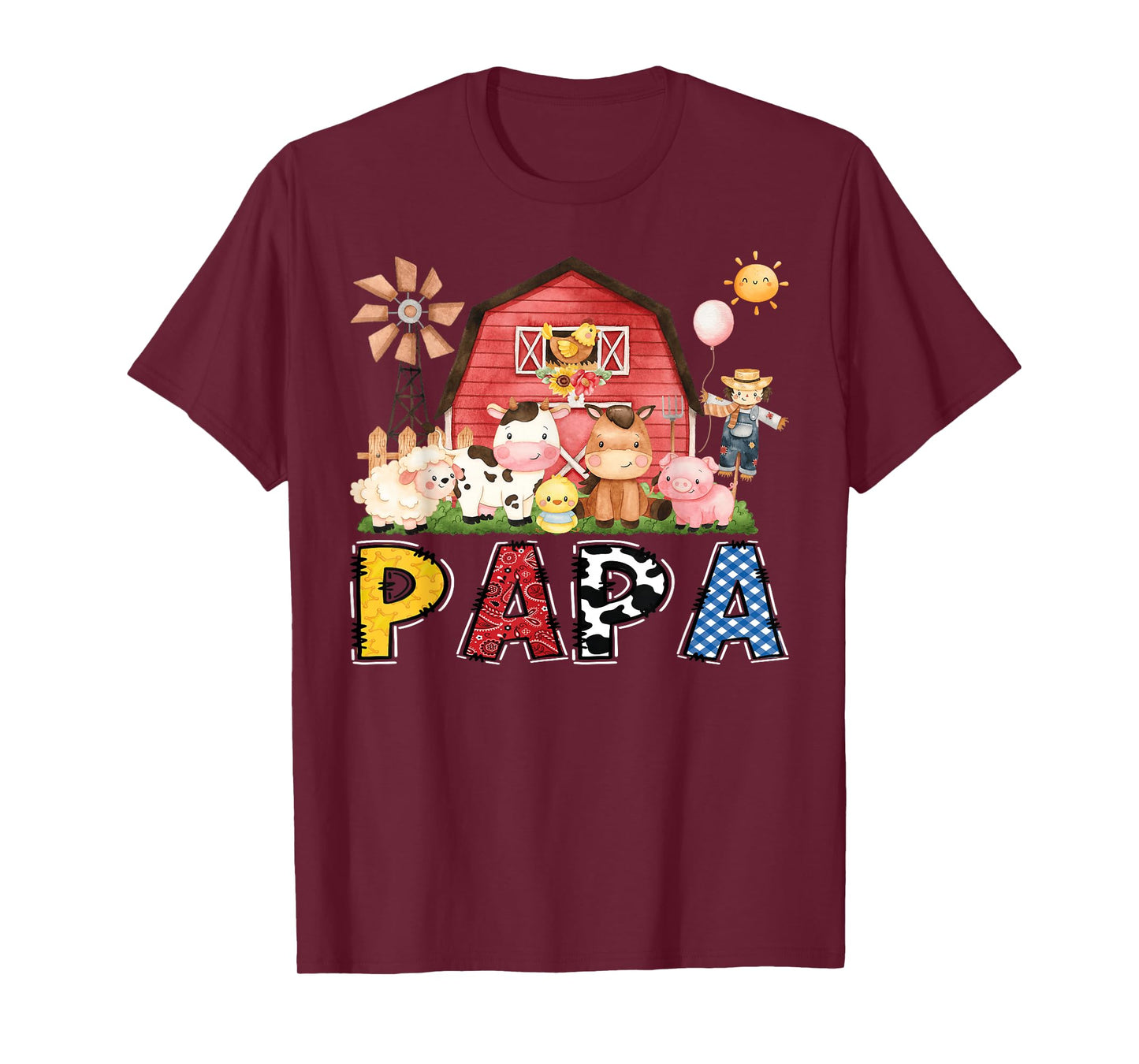 Papa Farm Cow Birthday Boy Matching Family Party T-Shirt