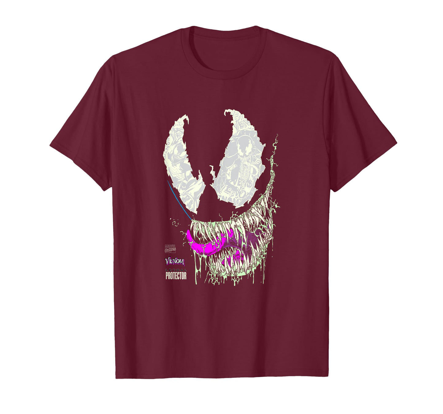 Marvel Comics Venom Lethal Protector Grunge Face Art T-Shirt