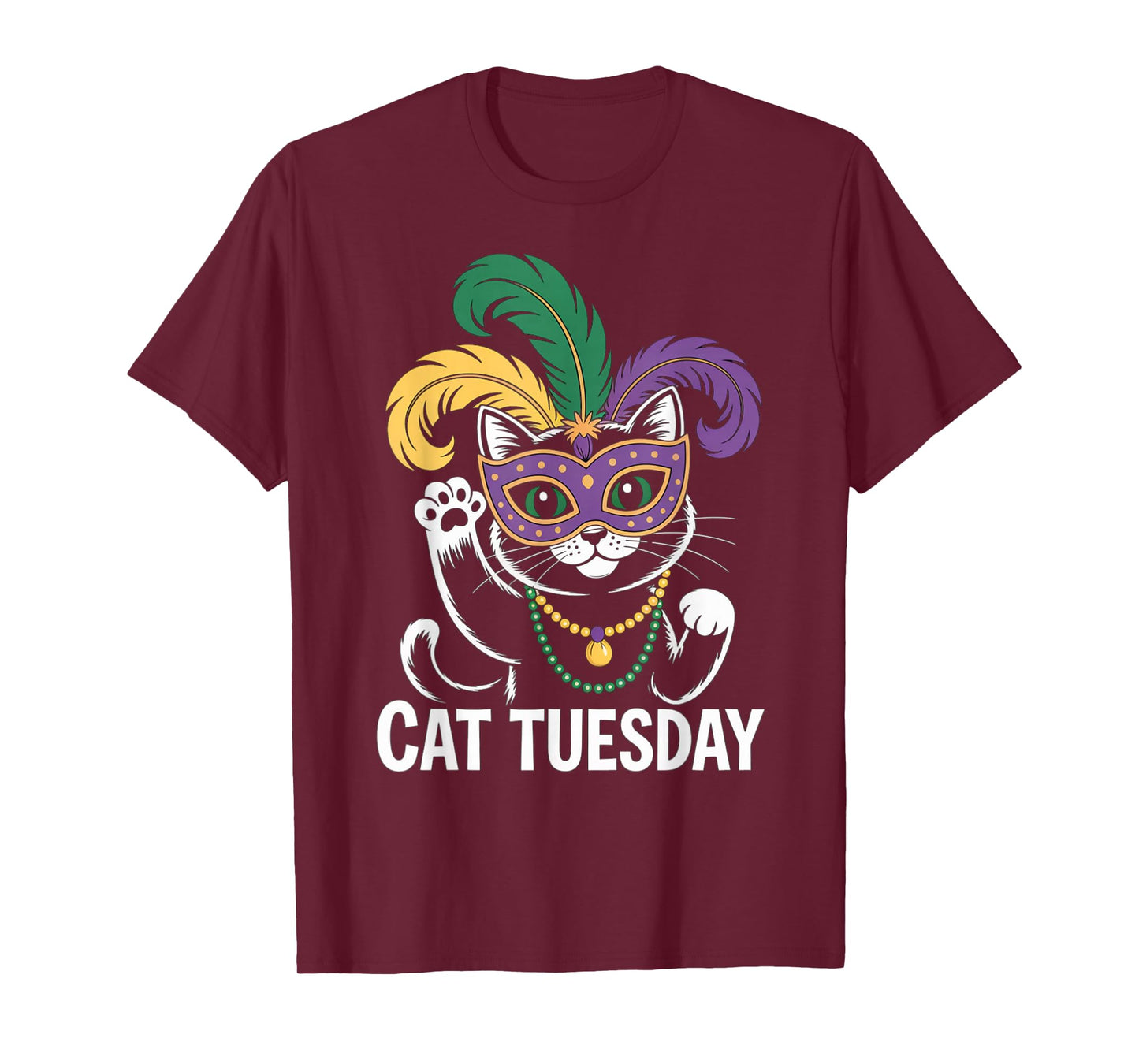 Mardi Gras Cat Tuesday New Orleans Party Cat Lover T-Shirt