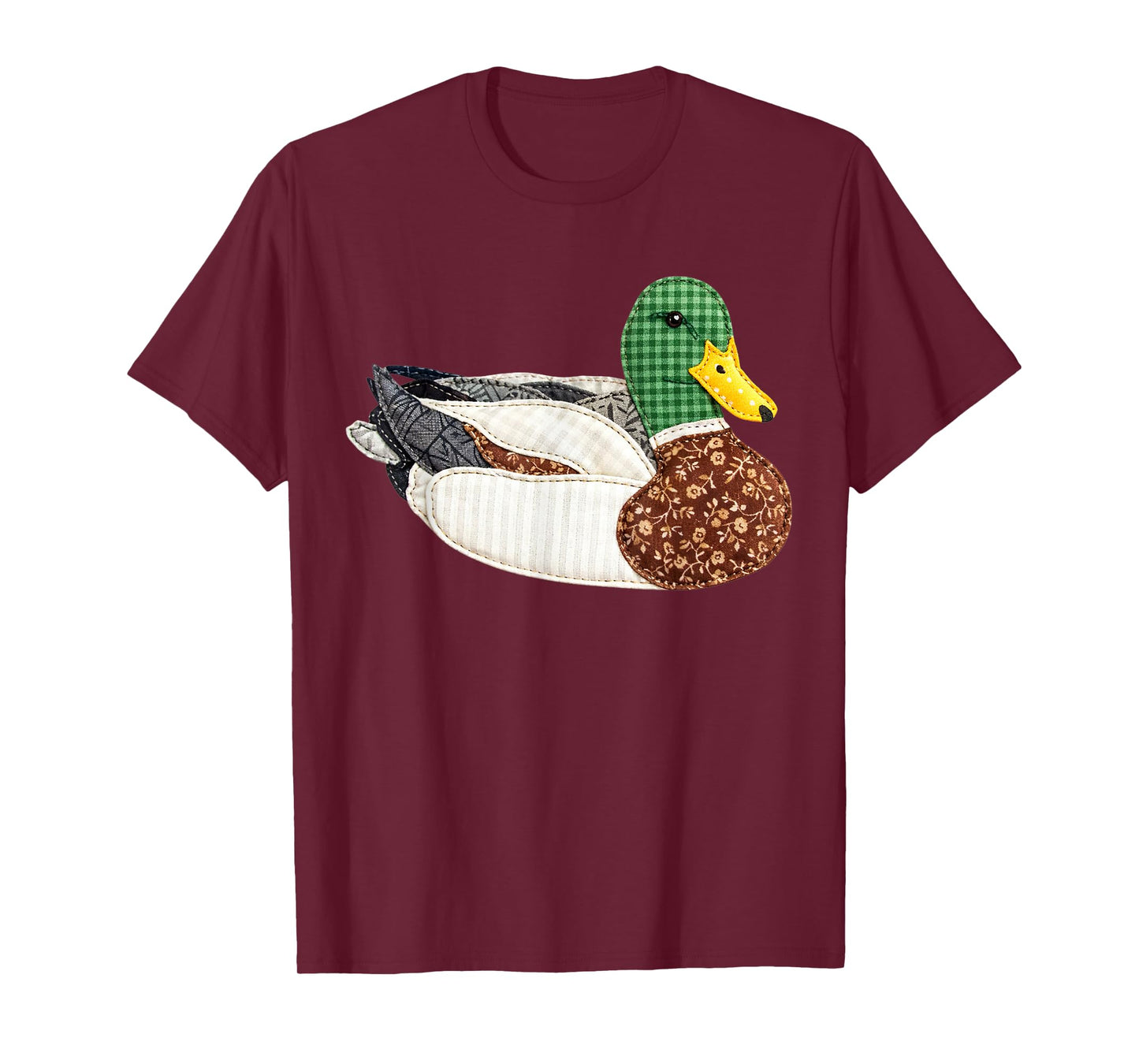 Patchwork Mallard Duck Country Cottage Aesthetic T-Shirt