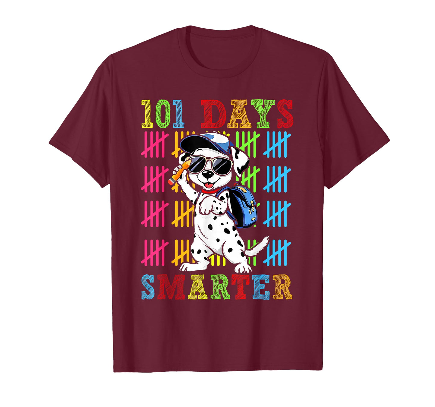 101 Days Smarter Dabbing Cute Dog Teachers Students Kids T-Shirt