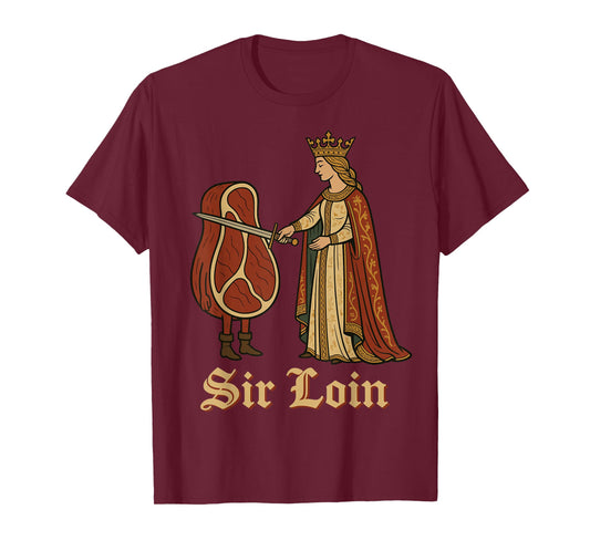 Sir Loin Knight Funny Medieval Meat Pun Steak Lover T-Shirt