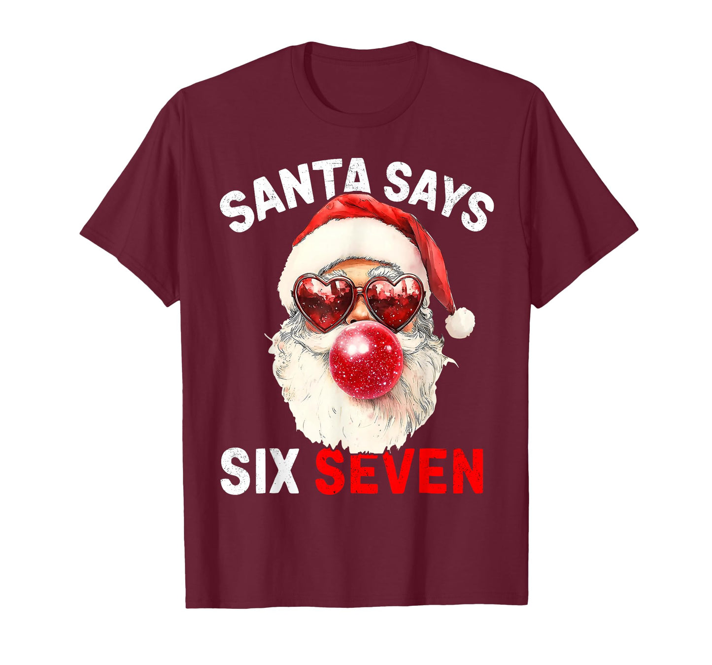 Funny Santa Says Six Seven Christmas 67 Meme Xmas Boys Girls T-Shirt