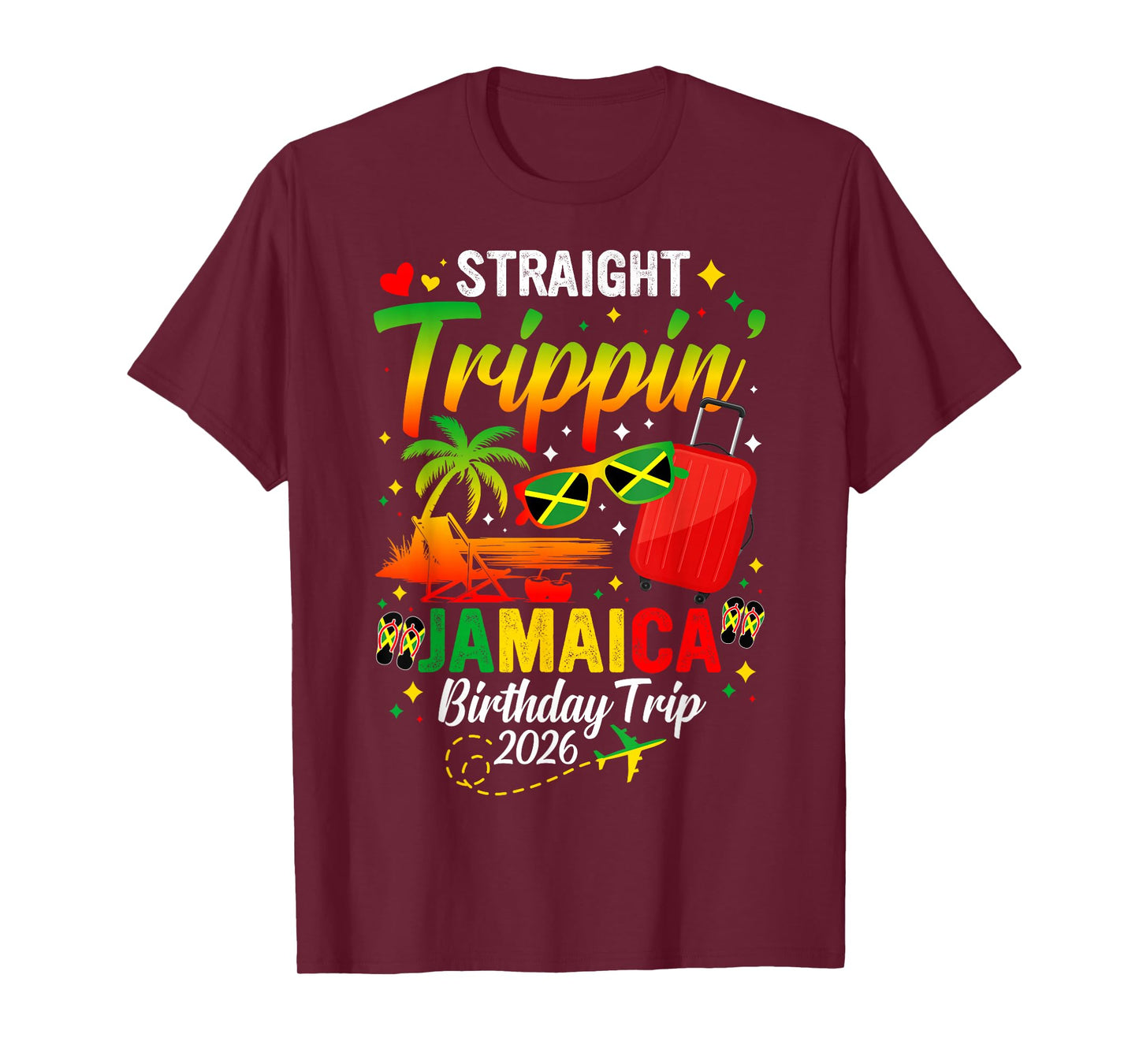 Straight Trippin' Jamaica Vacation 2026 Birthday Family Trip T-Shirt