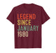 Legend Since January 1980 46th Birthday Gifts 46 Year Old T-Shirt