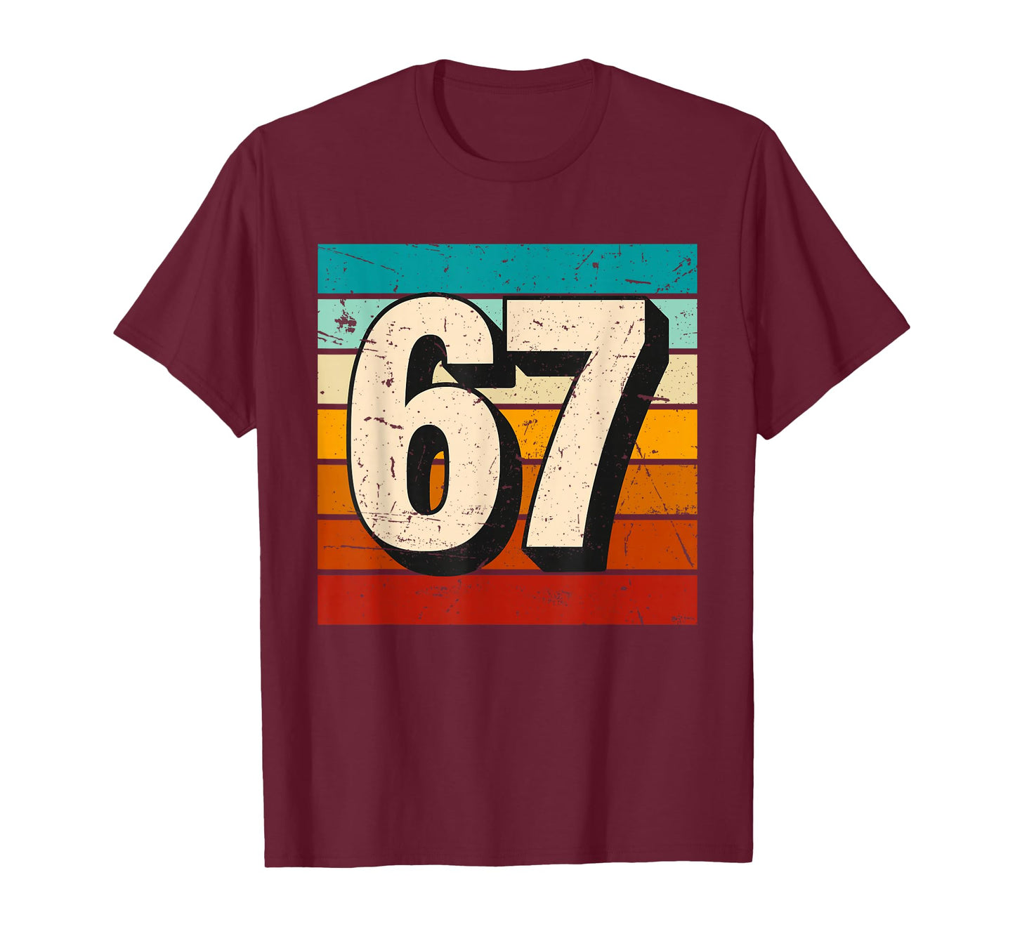 Vintage 67 Meme Retro Six Seven Number Funny 6 7 Meme T-Shirt