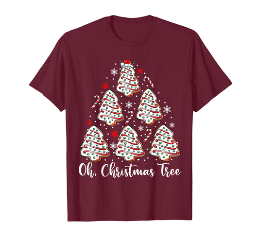 Oh Christmas Tree Cakes Debbie Becky Jen Cake Lovers Xmas T-Shirt