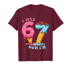 Ice Cream Donut Drip I was 6 Now Im 7th Birthday T-Shirt