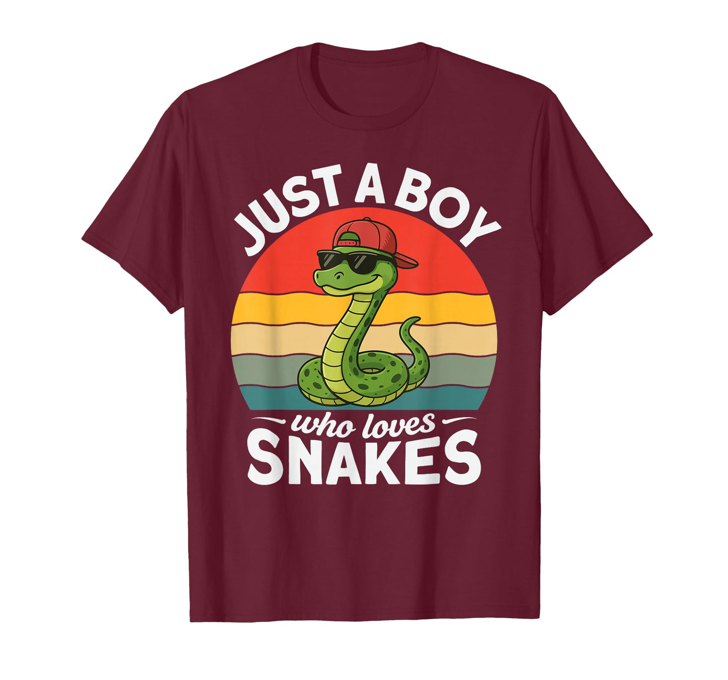 Just A Boy Who Loves Snakes Funny Snake Reptile Kids Boys T-Shirt