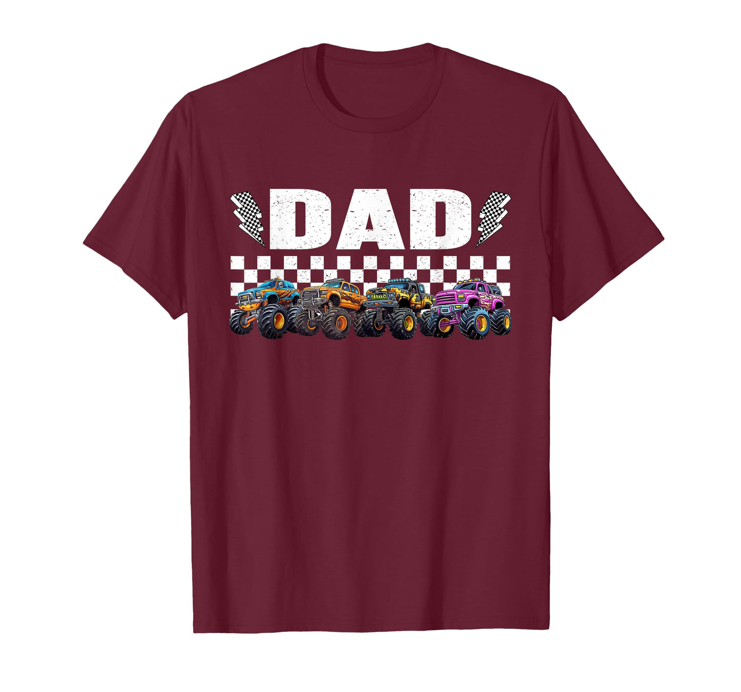 Dad Retro Monster Truck Family Crew Birthday Matching T-Shirt