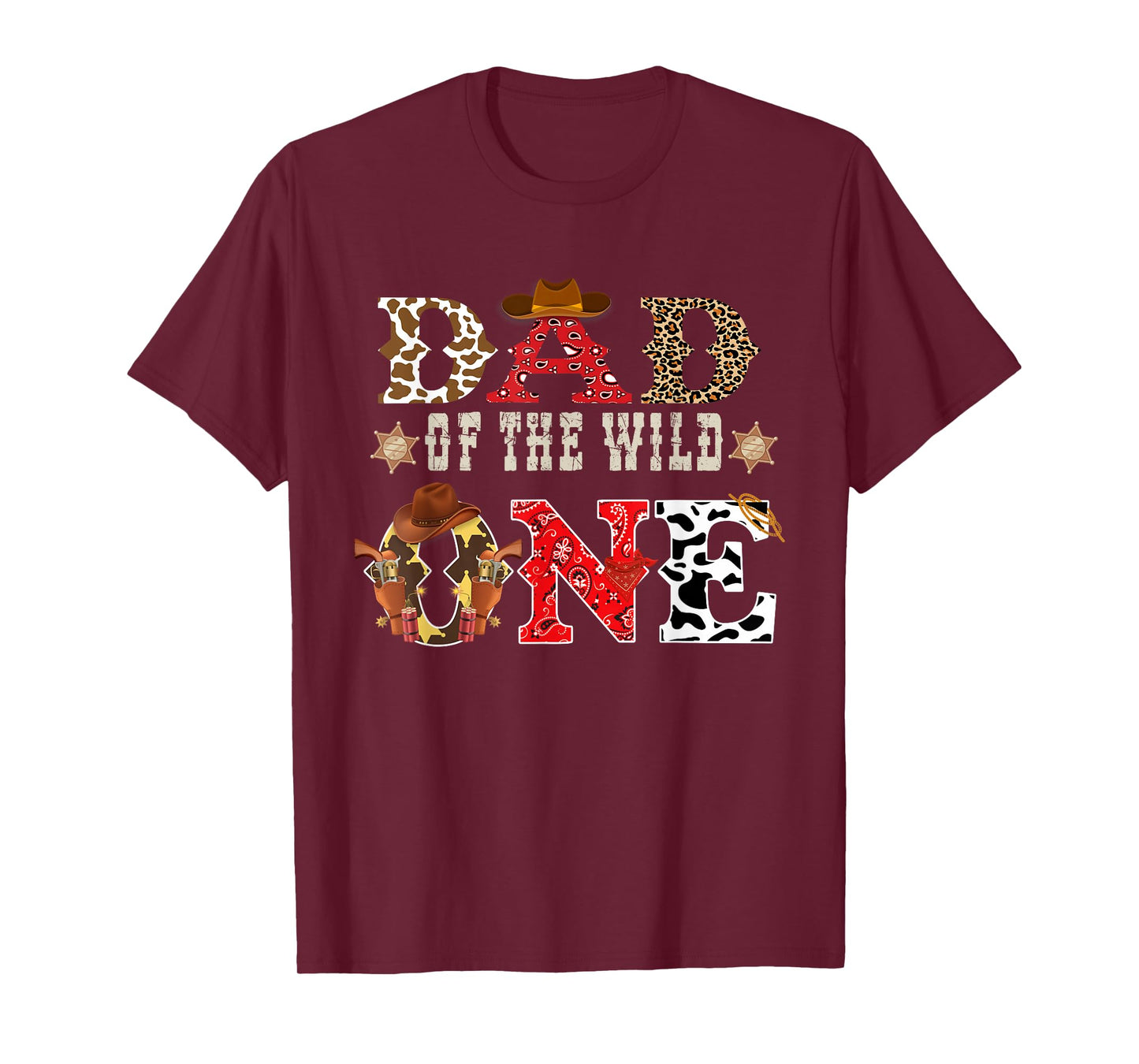 Dad of The Wild One Cowboy Western Rodeo Party Matching T-Shirt