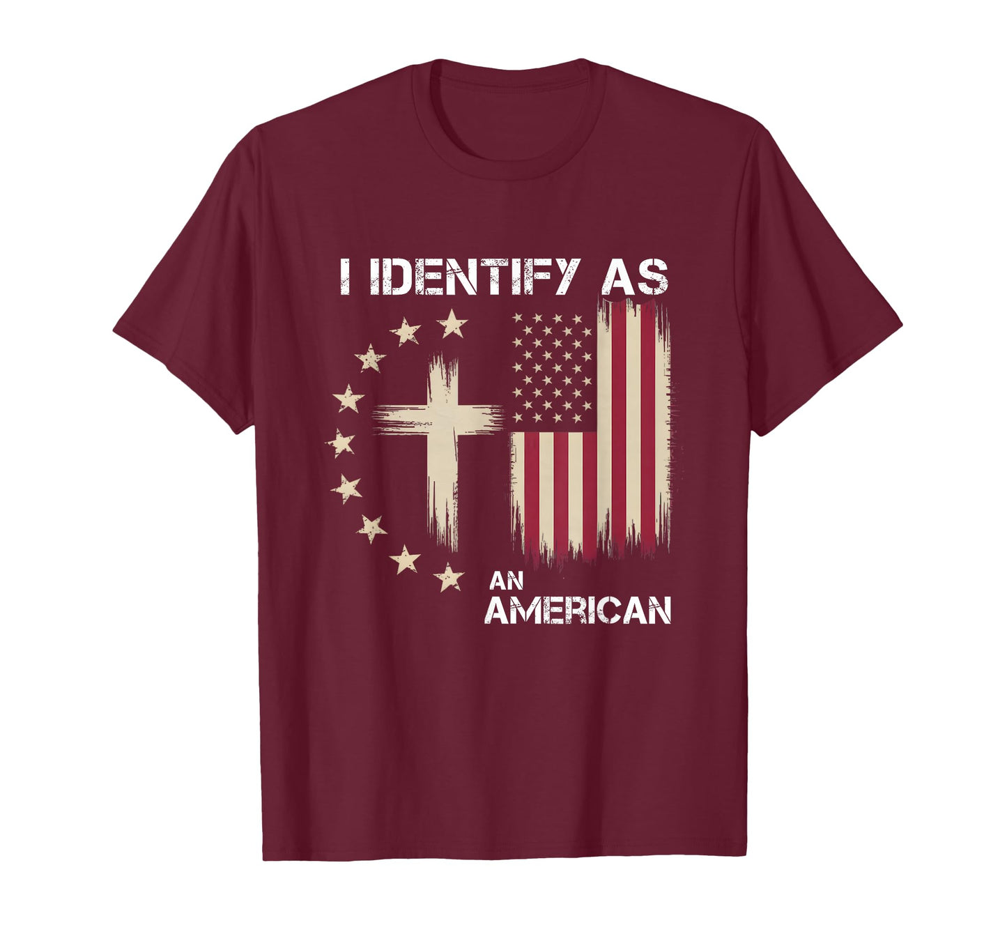 I Identify As an American Christian Patriotic Cross T-Shirt