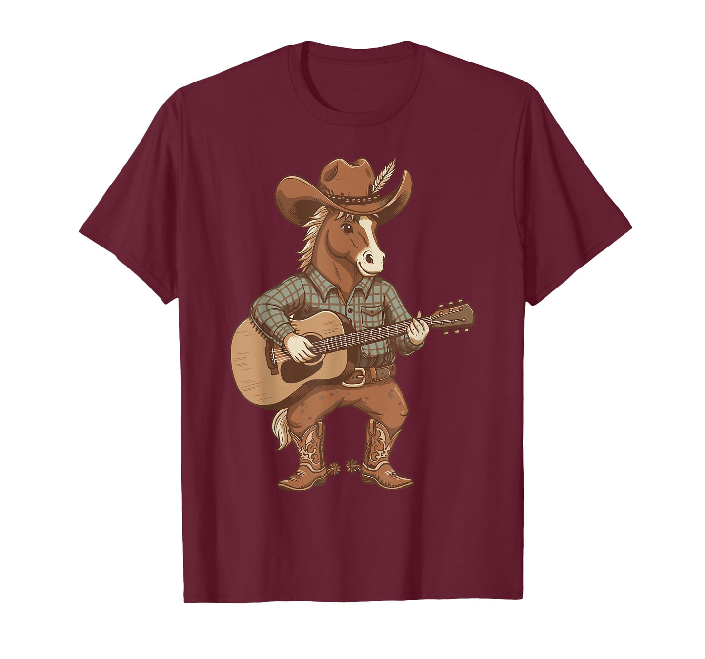 Boys Cowboy Horse Shirt Cowgirl Guitar Country Music Lover T-Shirt