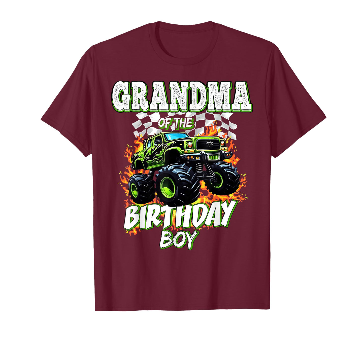Grandma of The Birthday Boy Monster Truck Birthday Kids T-Shirt