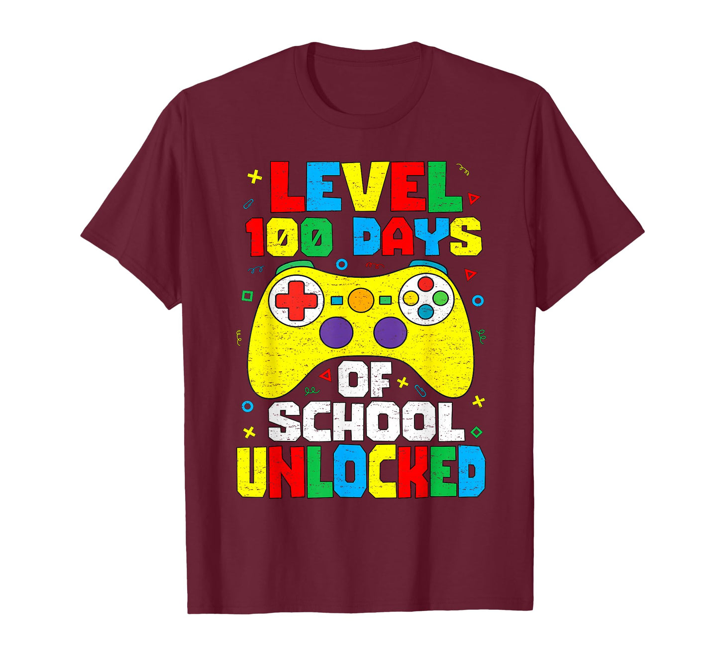 Level 100 Days of School Unlocked Gamer Video Games Boy Kids T-Shirt