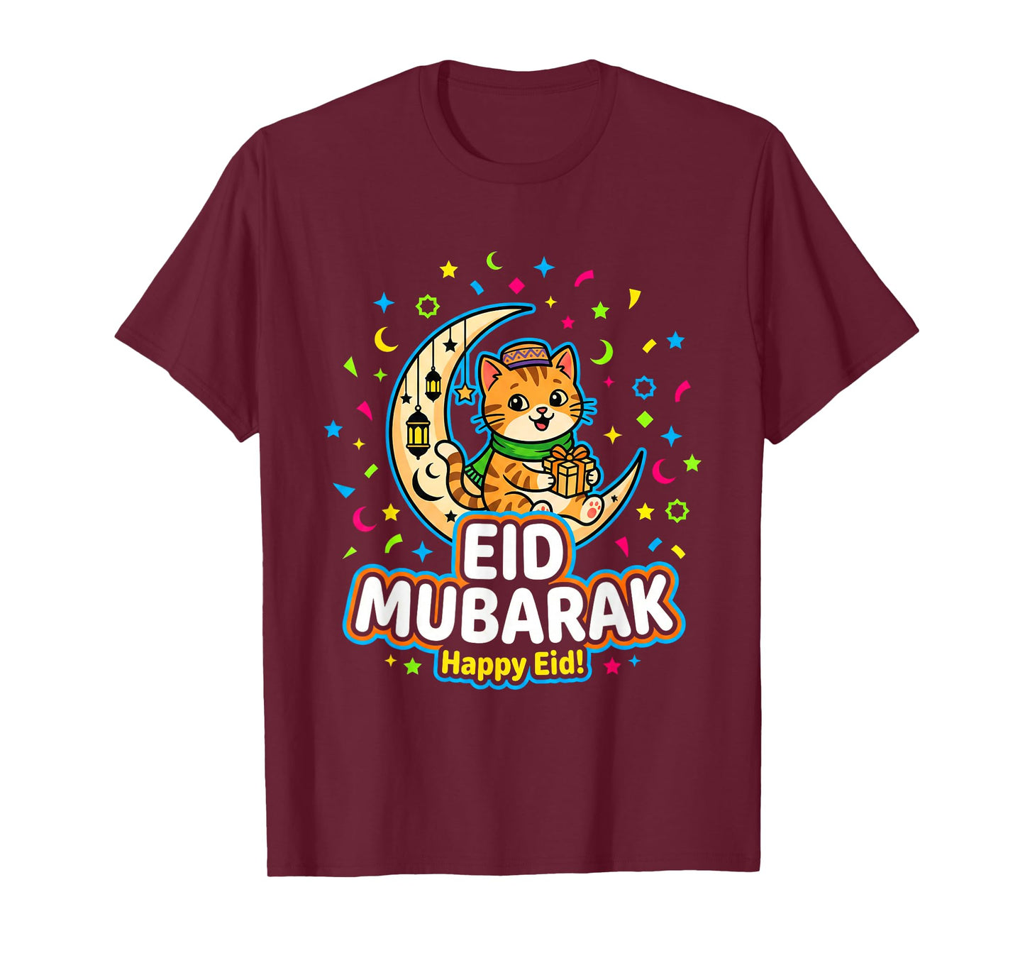 Happy Cat Eid Mubarak for Muslim Kids Eid al Fitr/al Adha T-Shirt